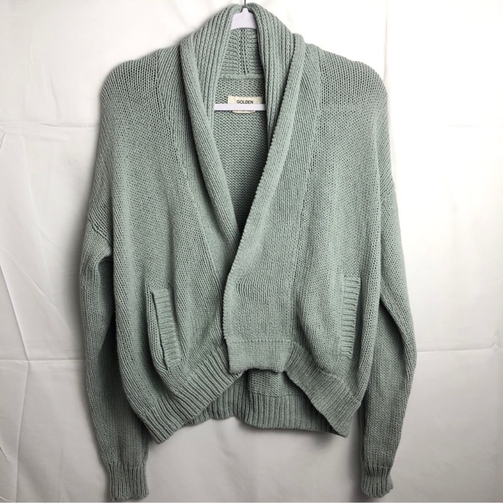 Aritzia Golden TNA Stark Cardigan Chunky Sweater